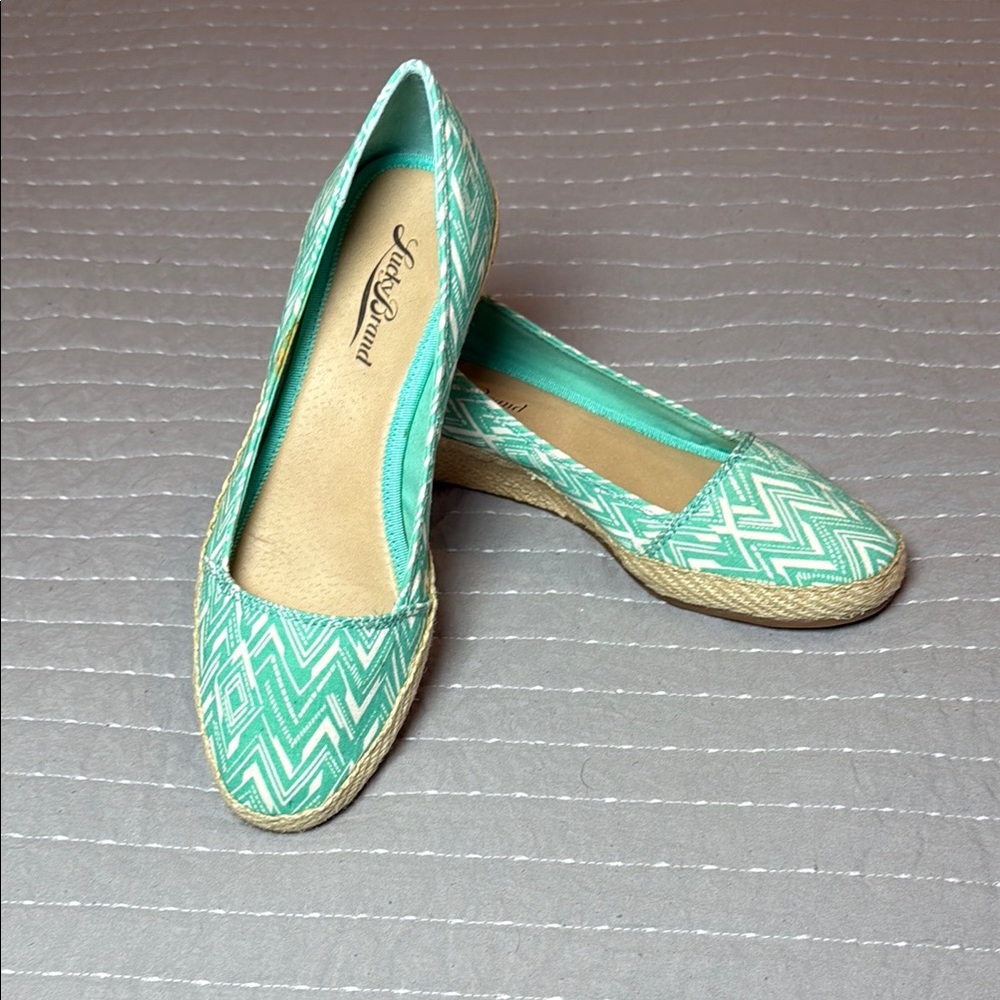 Lucky Brand Green Textured Mini Wedge